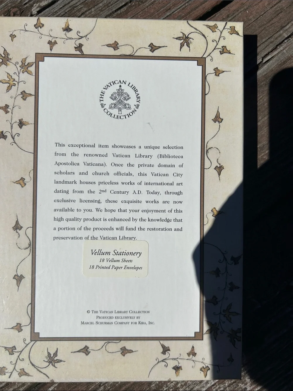 The Vatican vellum frog stationary